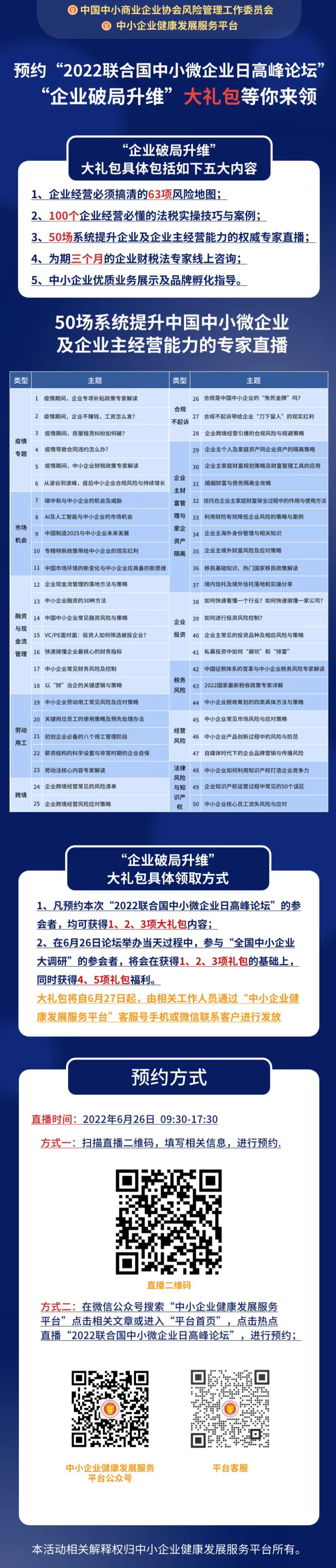 2022聯(lián)合國中小微企業(yè)日高峰論壇 | “50場權(quán)威專家系列直播” 系統(tǒng)提升企業(yè)經(jīng)營思維與能力